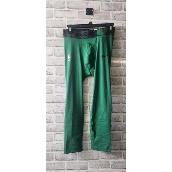 Nike Pro NBA Compression 3/4 Pants Team Issue Green Dri-Fit DN1547-312 Sz M-Tall - Picture 1 of 3